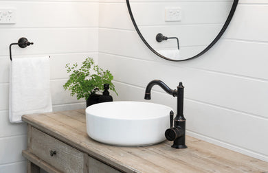 Phoenix Nostalgia Basin Mixer 160mm Shepherds Crook | Antique Black |