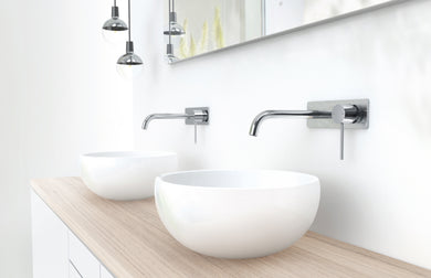 Phoenix Vivid Slimline Basin/ Bath Wall Mixer Set 180mm Curved | Chrome |