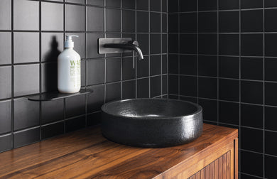 Phoenix Vivid Slimline Basin/ Bath Wall Mixer Set 180mm Curved | Gunmetal |