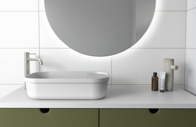 Phoenix Vivid Slimline Vessel Mixer Curved Outlet | Brushed Nickel |