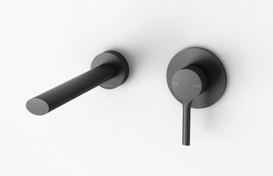 Phoenix Vivid Slimline Oval Basin/ Bath Wall Outlet 180mm | Matte Black |