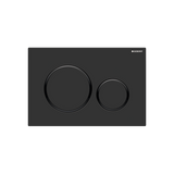 Geberit Sigma20 Dual Flush Button & Access Plate, Matte Black with Gloss Black Trim Design