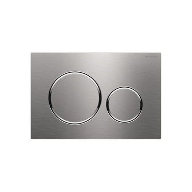 Geberit Sigma20 Dual Flush Button & Access Plate, Brushed Stainless Steel with Chrome Trim Design