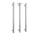Thermogroup Round Single Bar Vertical Heated Towel Rail | Brushed Nickel |