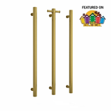 Thermogroup Round Single Bar Vertical Heated Towel Rail | Brushed Gold |