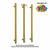 Thermogroup Round Single Bar Vertical Heated Towel Rail | Brushed Gold |