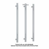 Thermogroup Round Single Bar Vertical Heated Towel Rail | Polished Stainless |